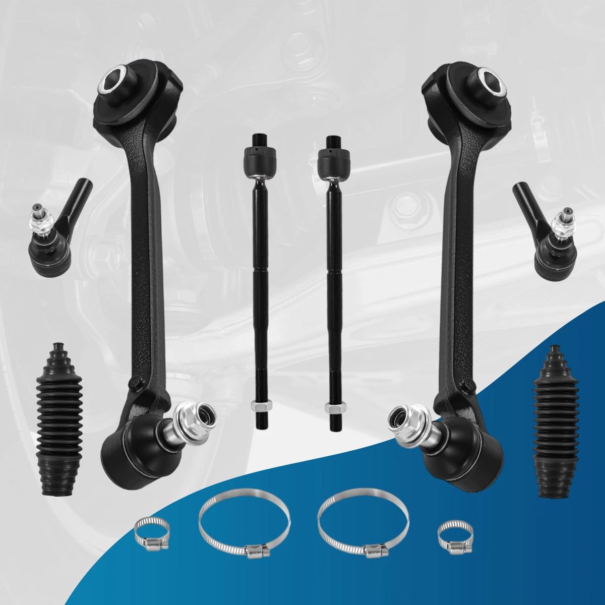 Set of 2 Front Lower Control Arms Tie Rods for Dodge Charger Challenger 300 (2005–2010)