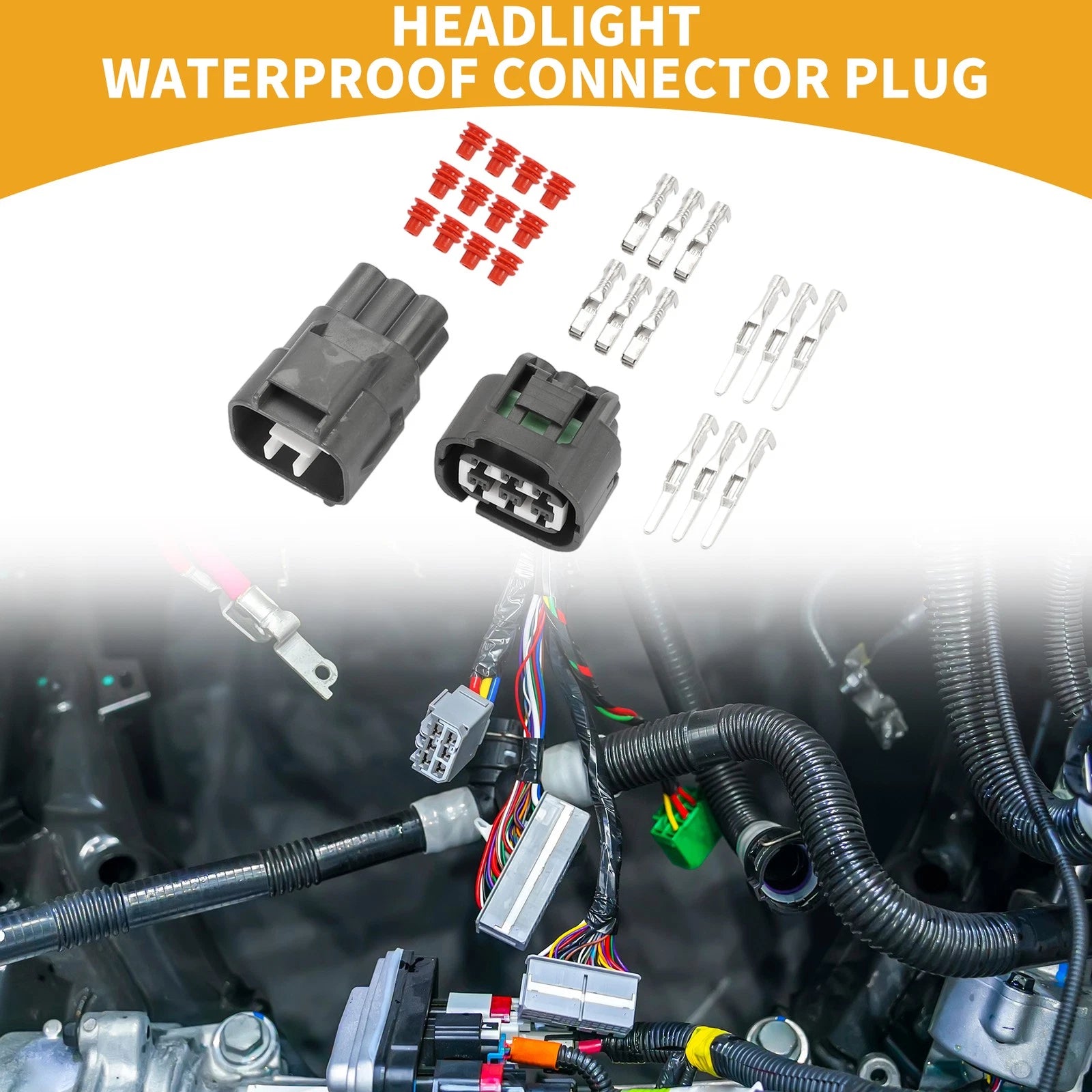 6 Pin Waterproof Headlight Connector Plug for Toyota (2005–2024)