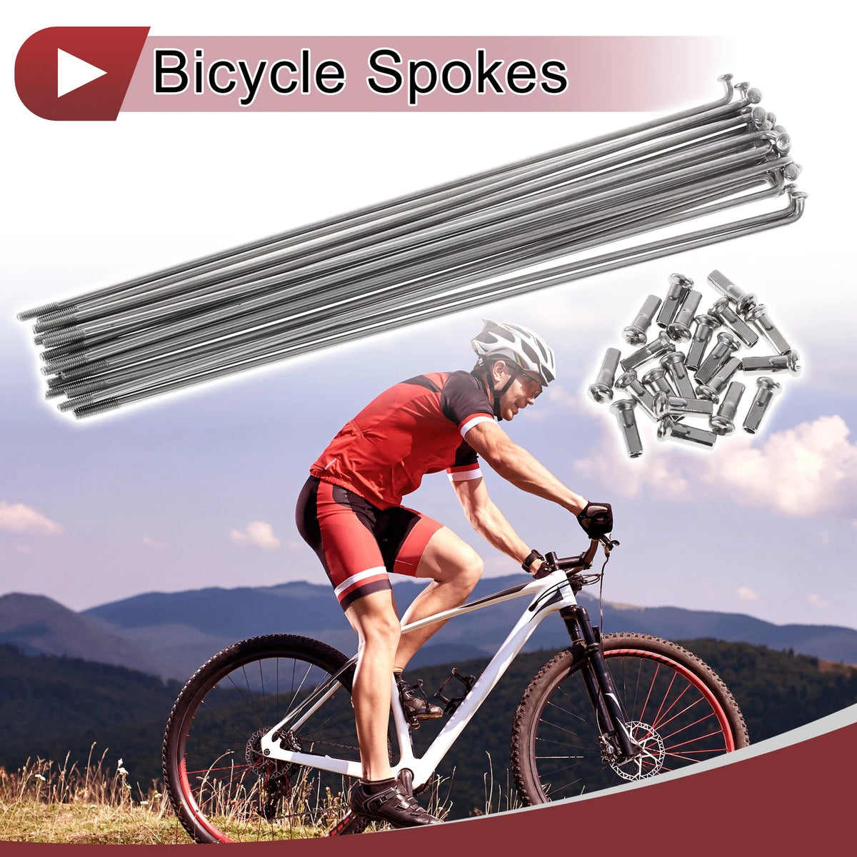 Bike Spokes 304 Stainless Steel Replacement for 189mm Wheels (20 Pack)