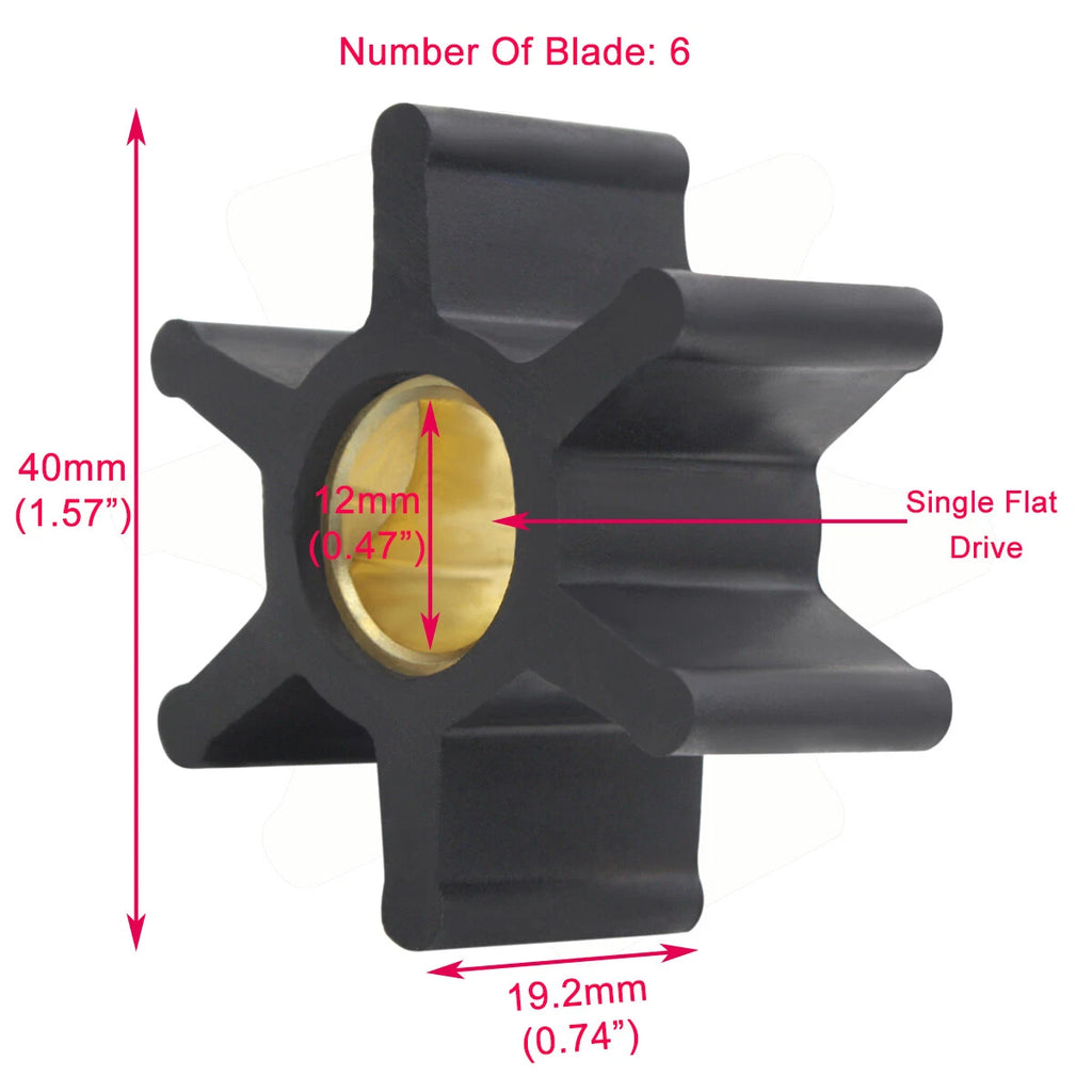 Impeller for Sherwood 08000K, 500190, Sie 23-3314, Onan 541-1524, Kohler 359978