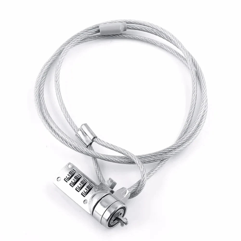 4 Digit Combination Lock with Steel Wire for Laptop Security Protection