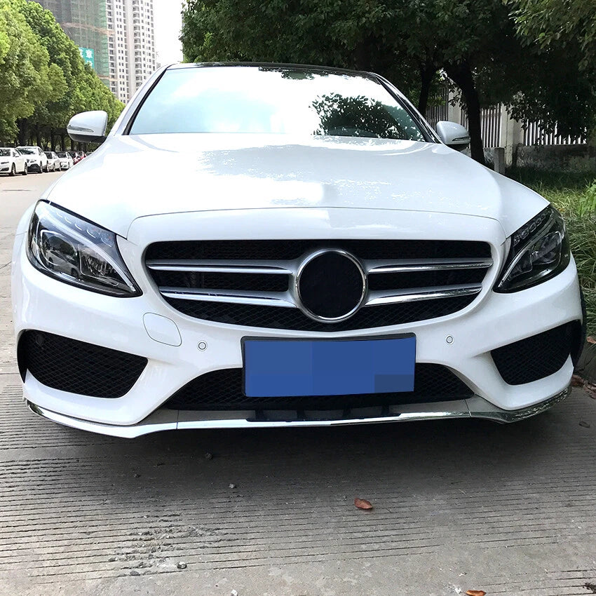 Carbon Look Front Bumper Canards for Benz C-Class AMG-Line W205 (2015–2019)