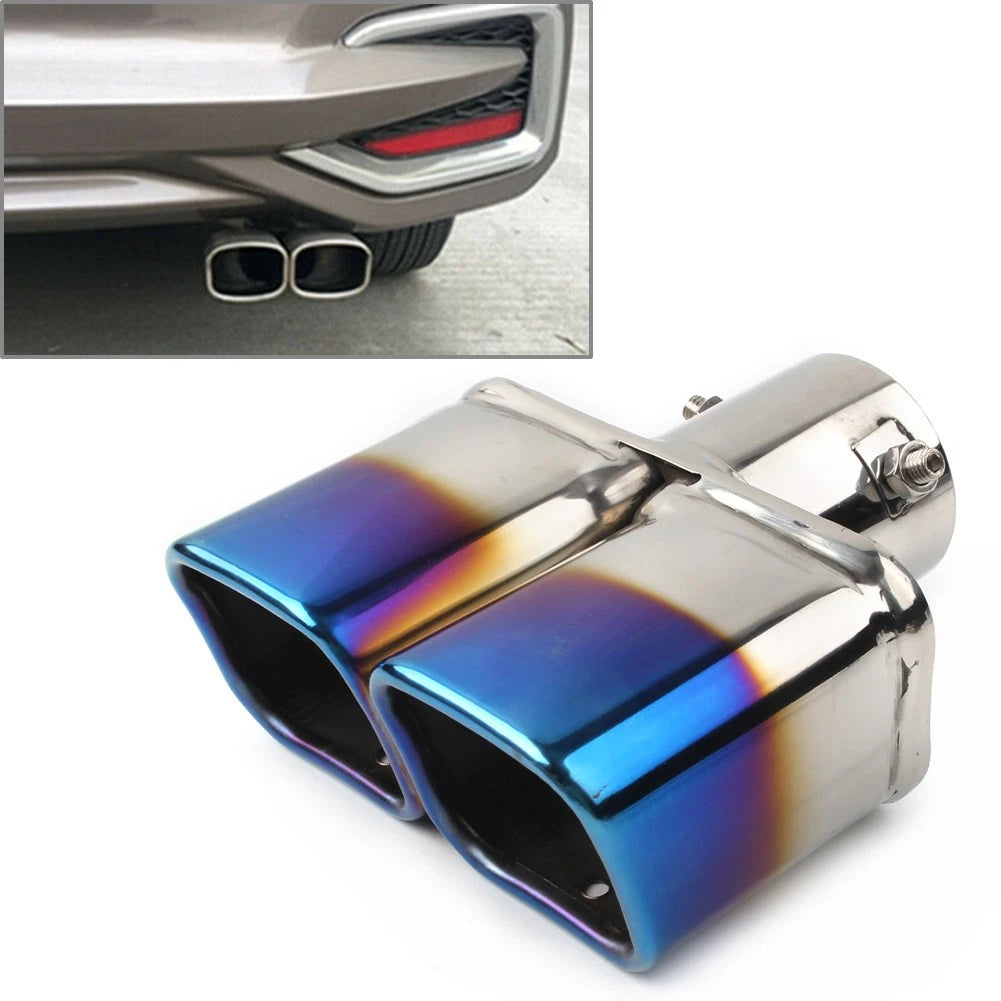 Dual Exhaust Pipe Tail Muffler Tip for Universal Vehicles (RHD)