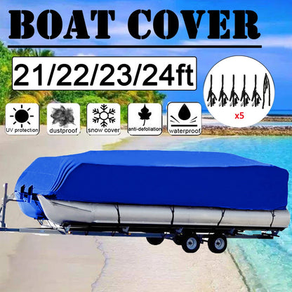 Pontoon Boat Cover for Neverland Runabout (21-24ft) Waterproof UV 210D