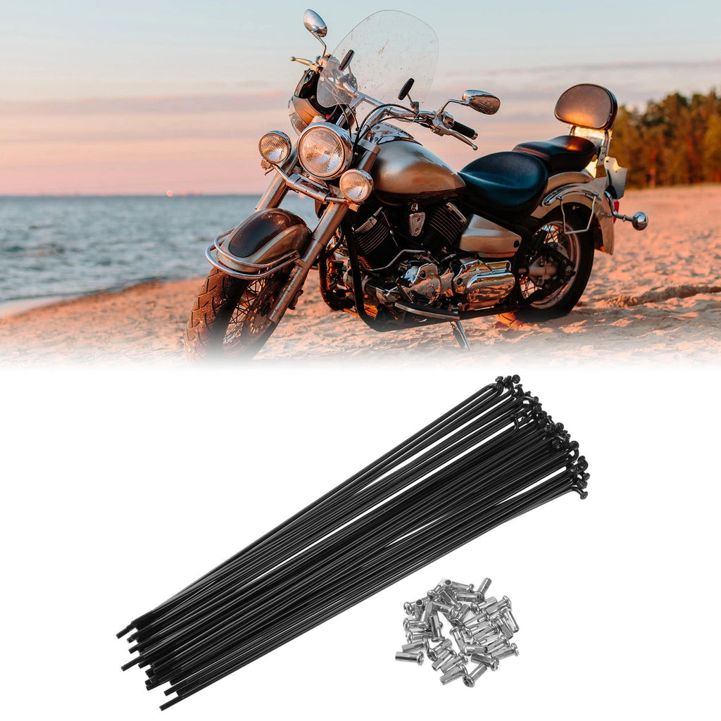 Bicycle Spokes 13G 200mm Steel Replacement Kit with Nipples for Most Bikes