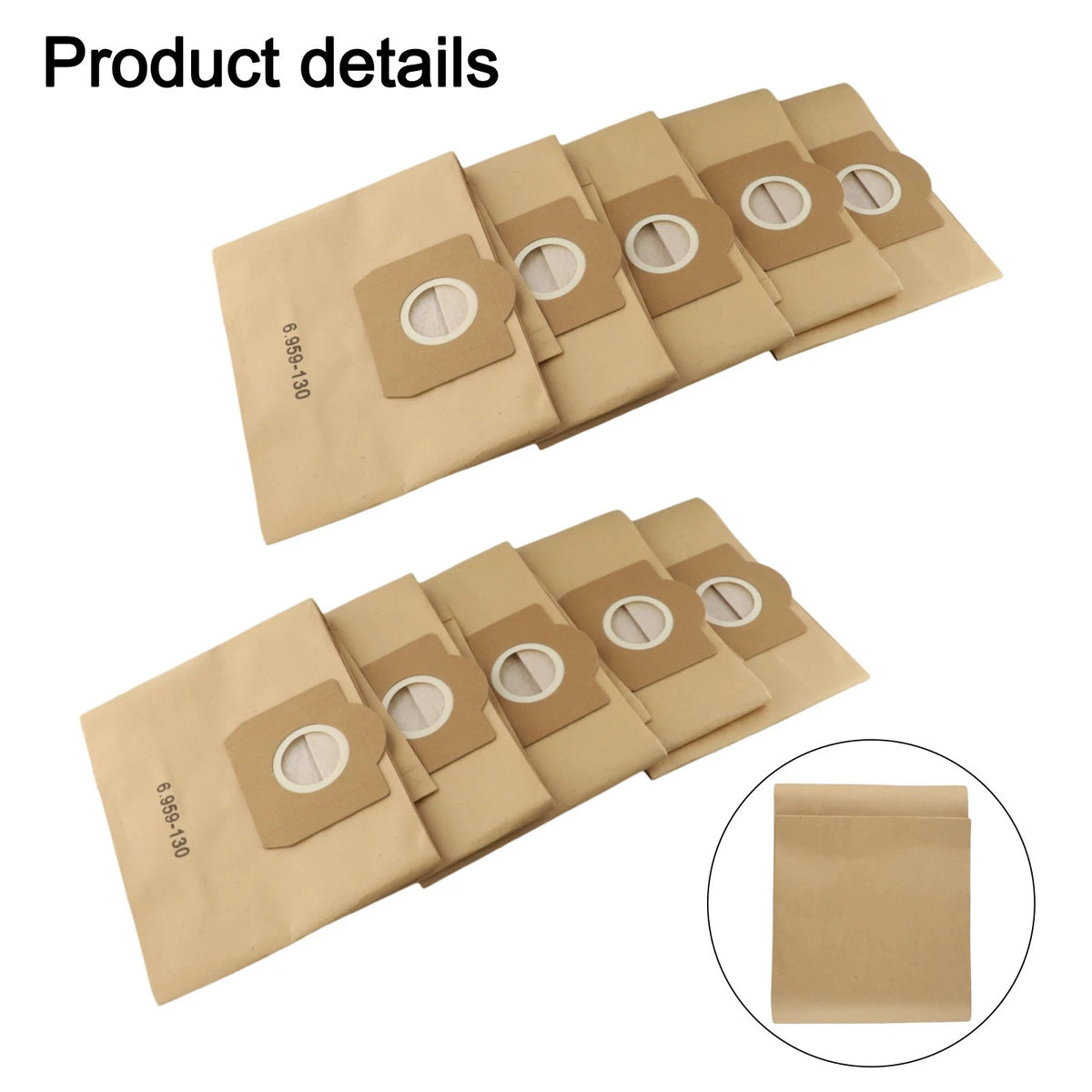 Pack of 10 Dust Bags for Karcher Vacuum Cleaners (Efficient Fit)