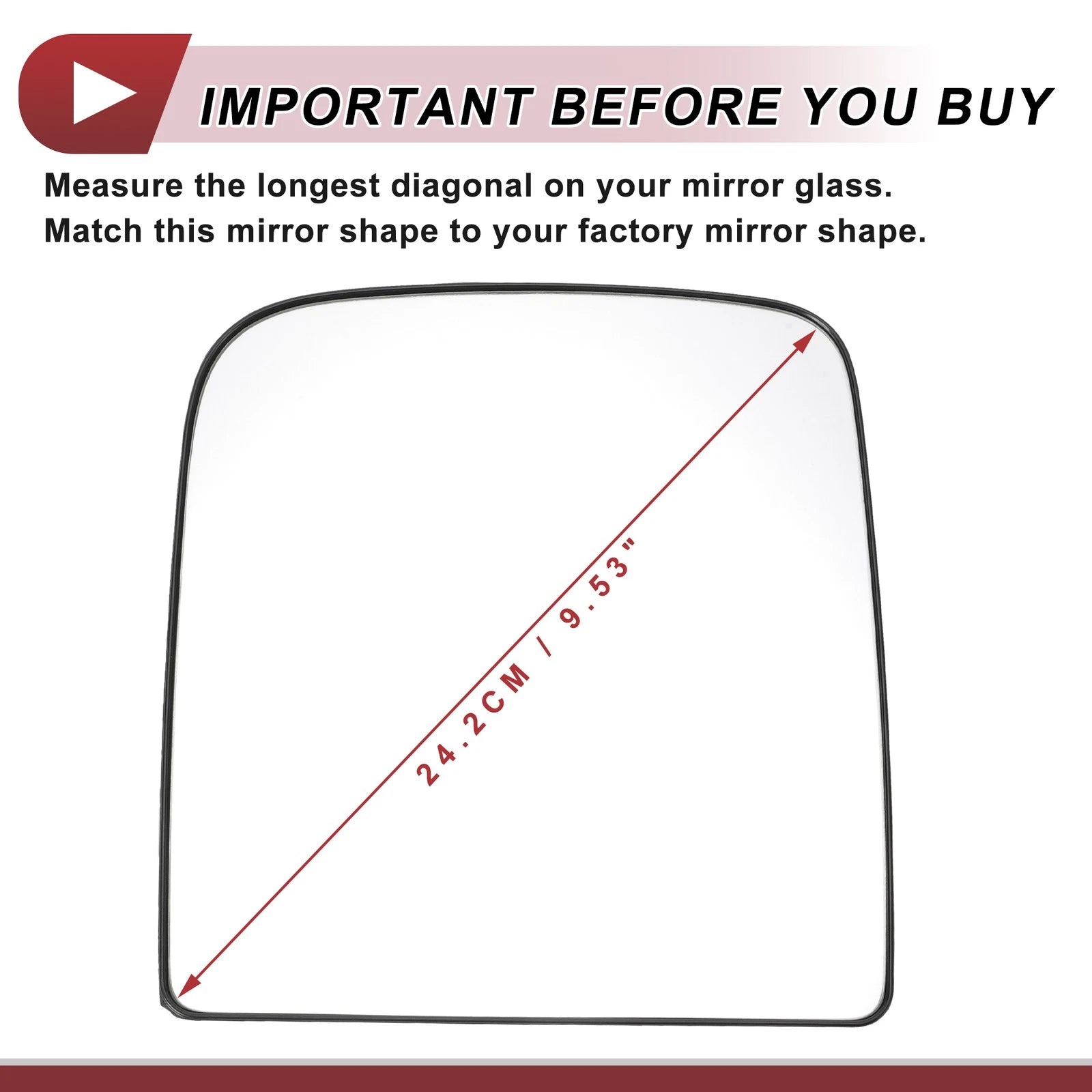 Heated Right Passenger Side Mirror Glass Replacement for Dodge (2000–2007)