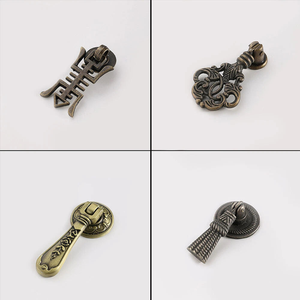 Set of 10 Antique Zinc Alloy Pull Handle Knobs for Door Drawer Cabinet