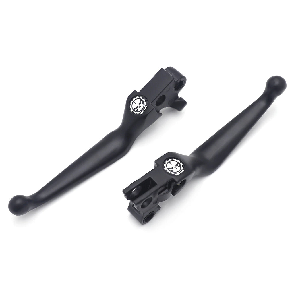Black Skull Brake Clutch Levers for Harley XL/Dyna/Touring/Sof (1996–2007)