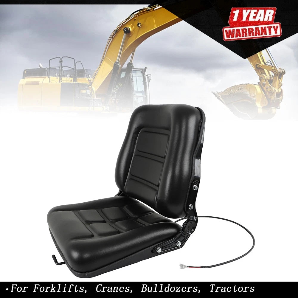 Fold Down Forklift Seat with Adjustable Back & Micro Switch Universal Fit