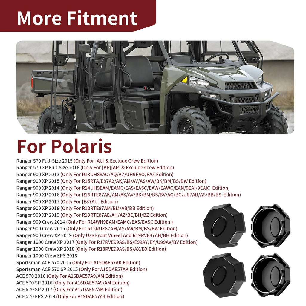 Set of 4 Wheel Caps for Polaris Ranger ACE 570 (2015–2021) 1521954 1521954-458 1521954-067