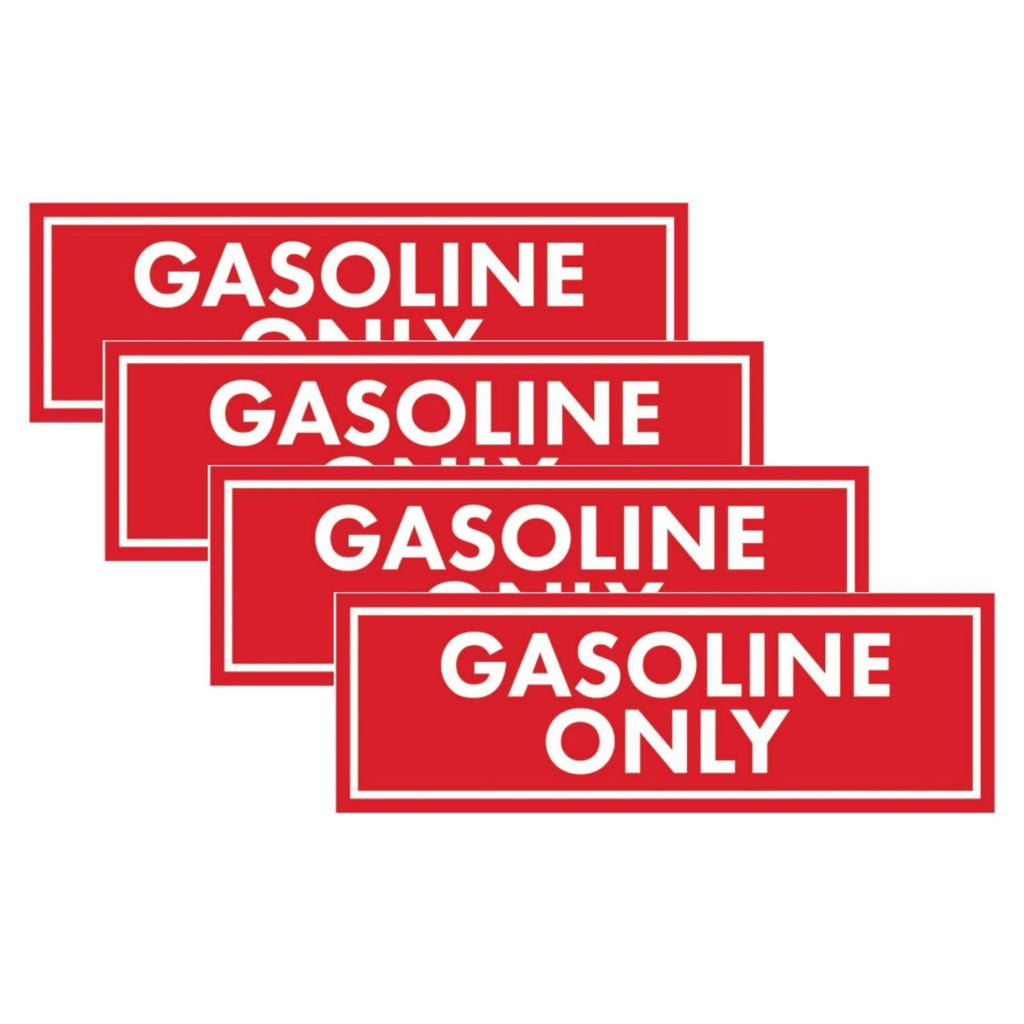 Clear Gasoline Only Identification Stickers Set of 4