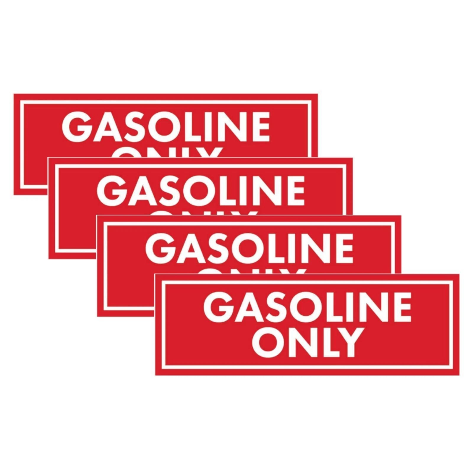 Clear Gasoline Only Identification Stickers Set of 4