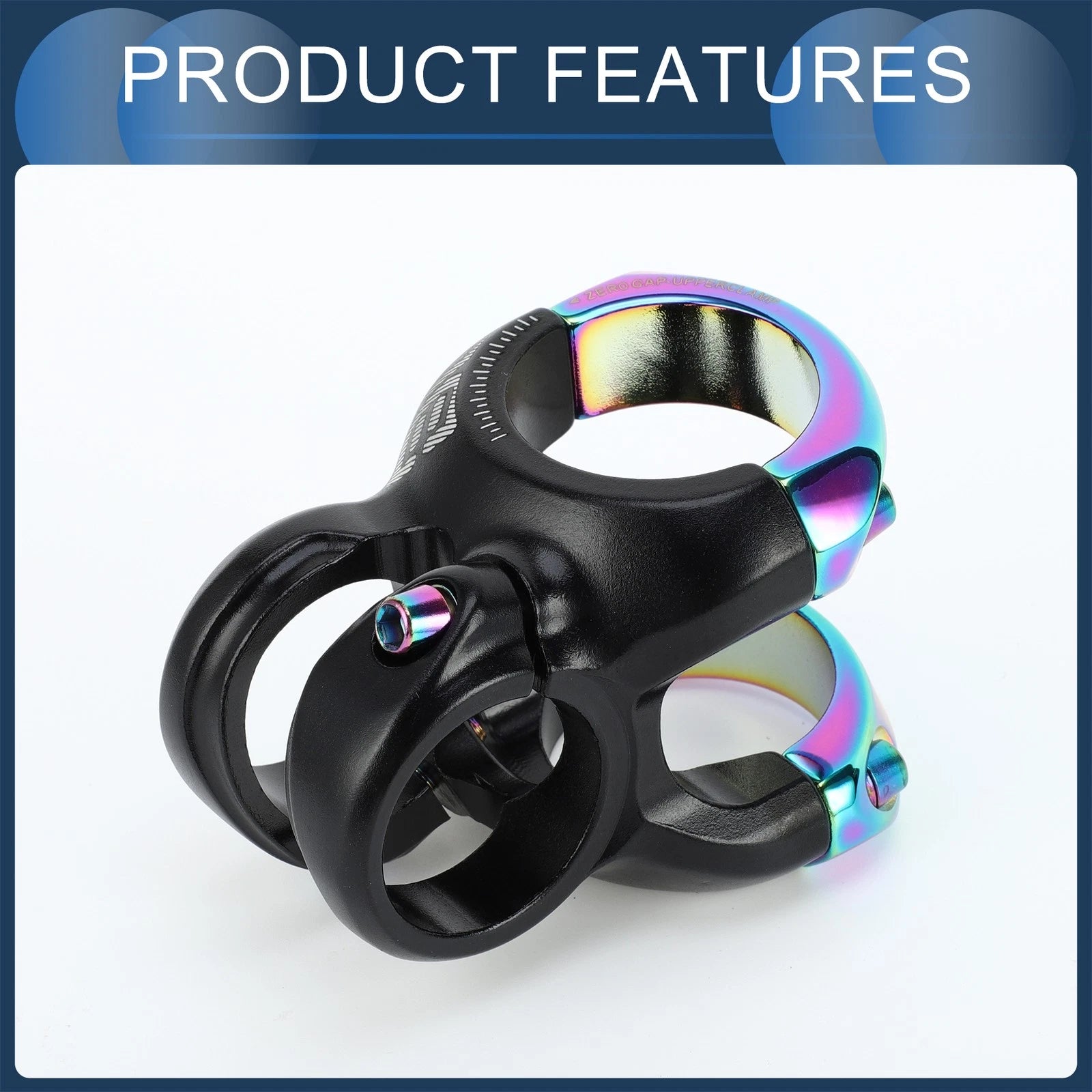 Mountain Bike Stem Handlebar Replacement for 35mm 40mm 0 Degree (Black)