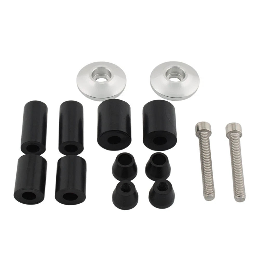 Handle Bar End Grips Cap Plugs for Motorcycle Dirt Bike (7/8'', Silver)