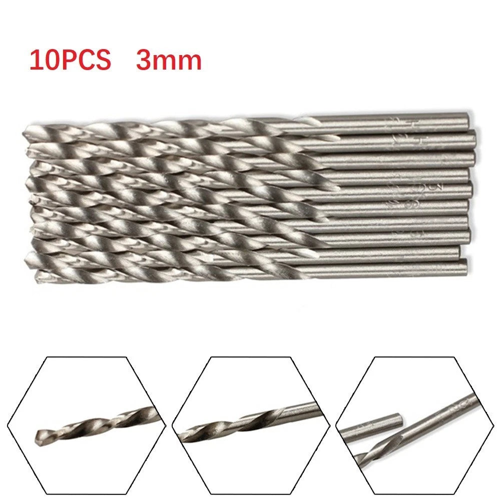 10X 3mm Straight Woodworking Drill Bits for Electric Drill