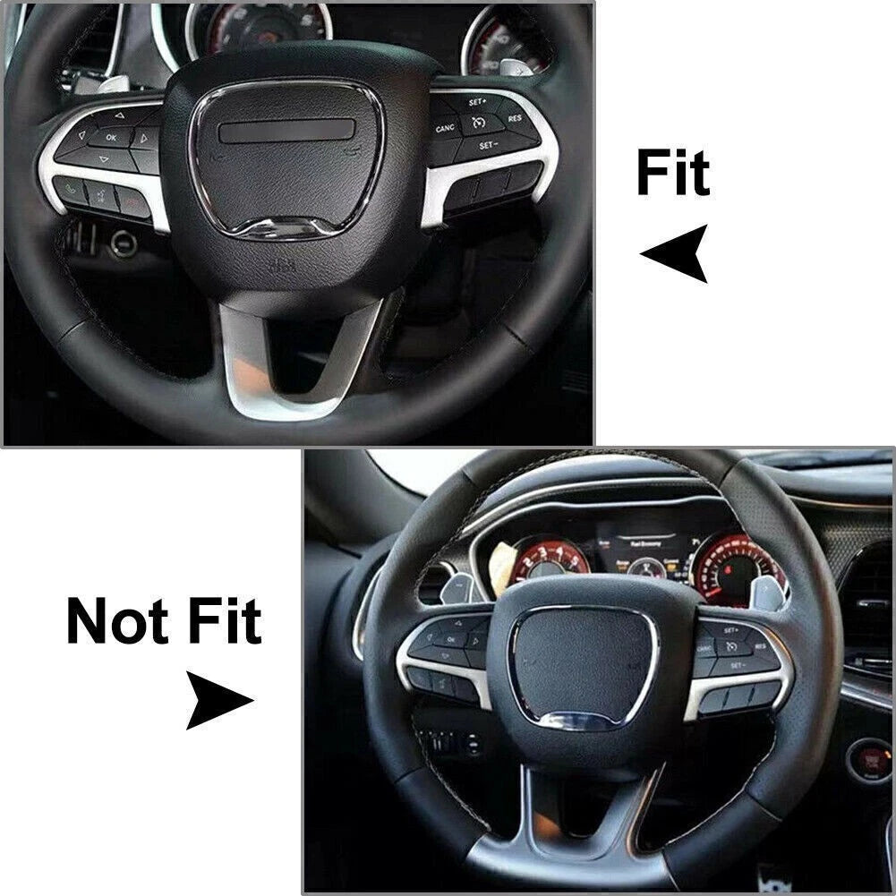 Black Carbon Steering Wheel Center Trim Ring for Dodge Challenger/Charger (2015–2019)