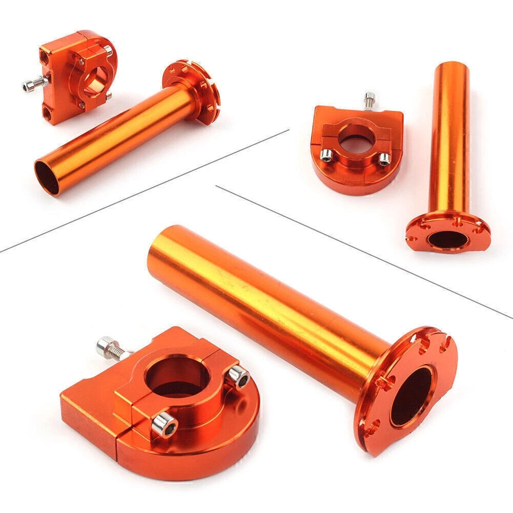 7/8" Turn Twist Throttle Handle Bar Tube for Motorcycle (Universal) - Orange