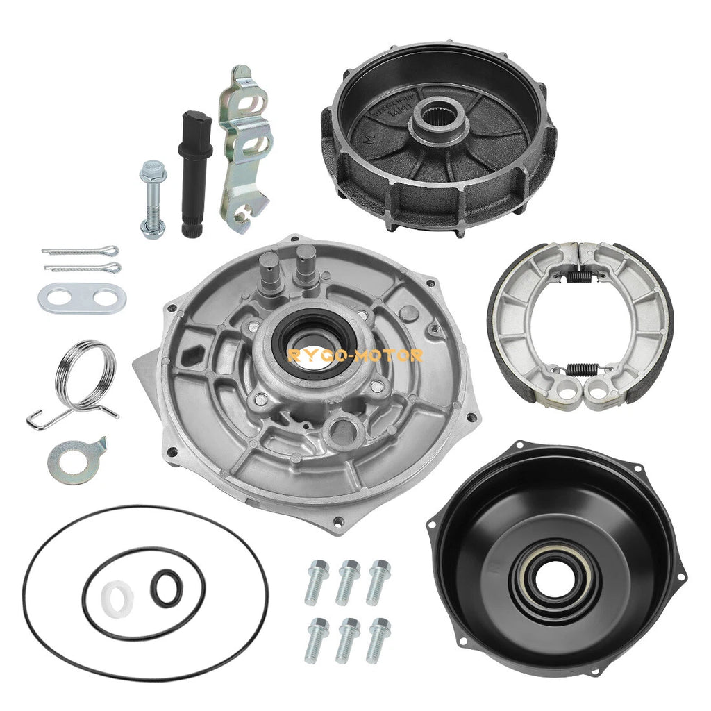 Rear Brake Drum Hub Plate Cover Shoes Bearing Seals for Honda Foreman 500 (2005–2023)