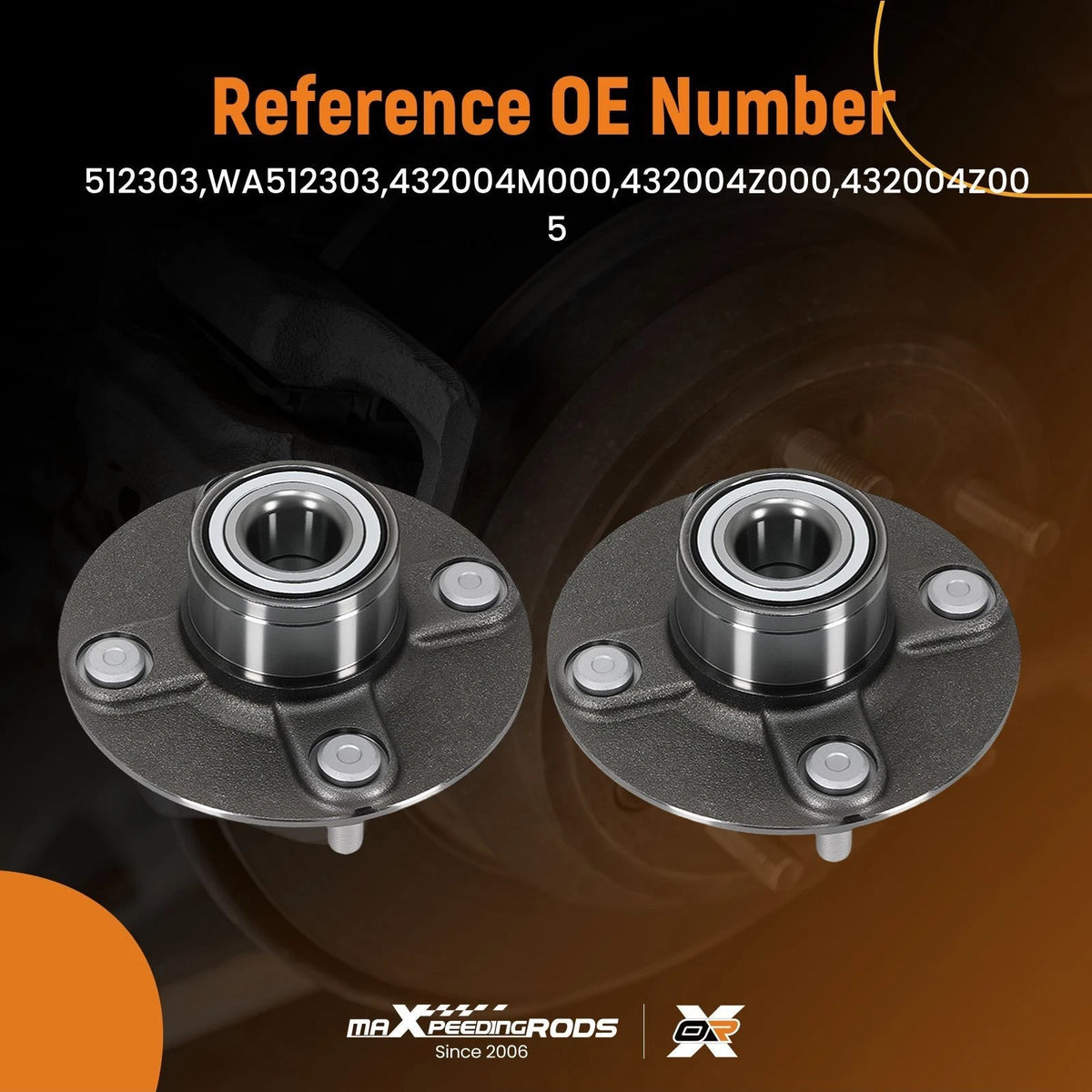 2X Rear Wheel Hub & Bearing for Nissan Sentra (2000–2006) 432004Z010