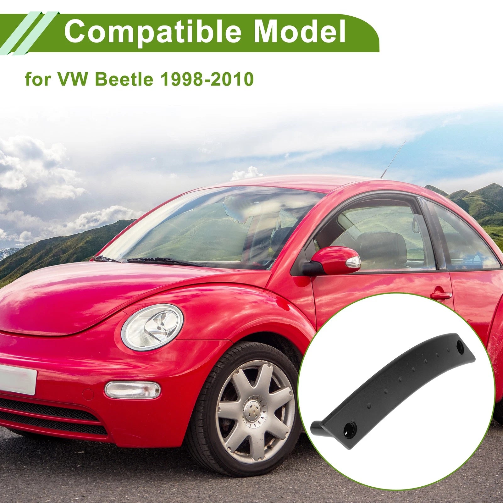 Door Panel Handle Pull Trim Cover for VW Beetle (1998–2010) No. 1C0867171A2 QL Black