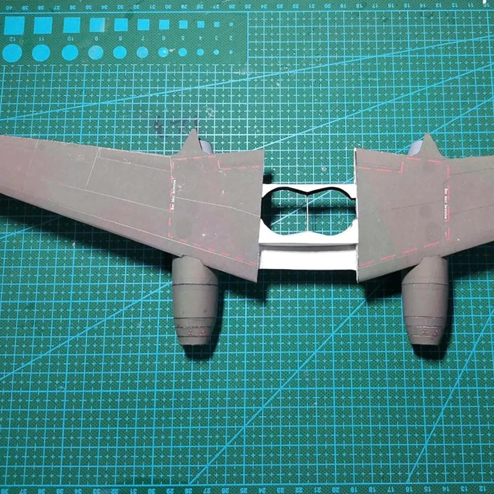 32CM DIY Paper WWII German ME-262 Fighter Jet Model Unassembled