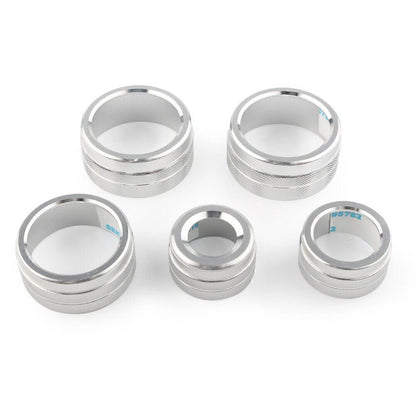 Set of 4 Air Conditioning Audio Button Switch Knob Covers for Toyota Camry (2018) Silver