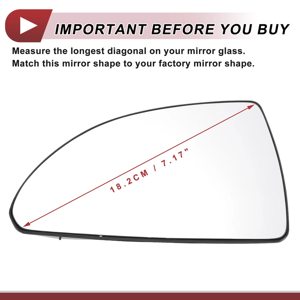 Left Driver Side Mirror Glass for Chevrolet Impala (2006–2013)