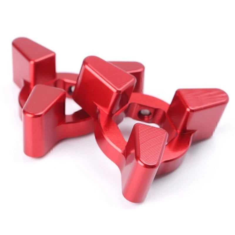 Set of 2 Anodized Fork Preload Adjusters for Motorcycle (14mm, Red)
