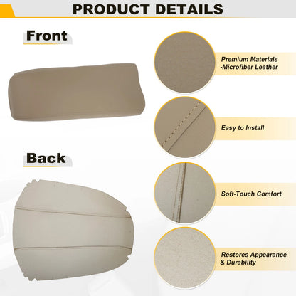 Leather Center Console Lid Armrest Cover for Ford Edge (2011–2014) Beige