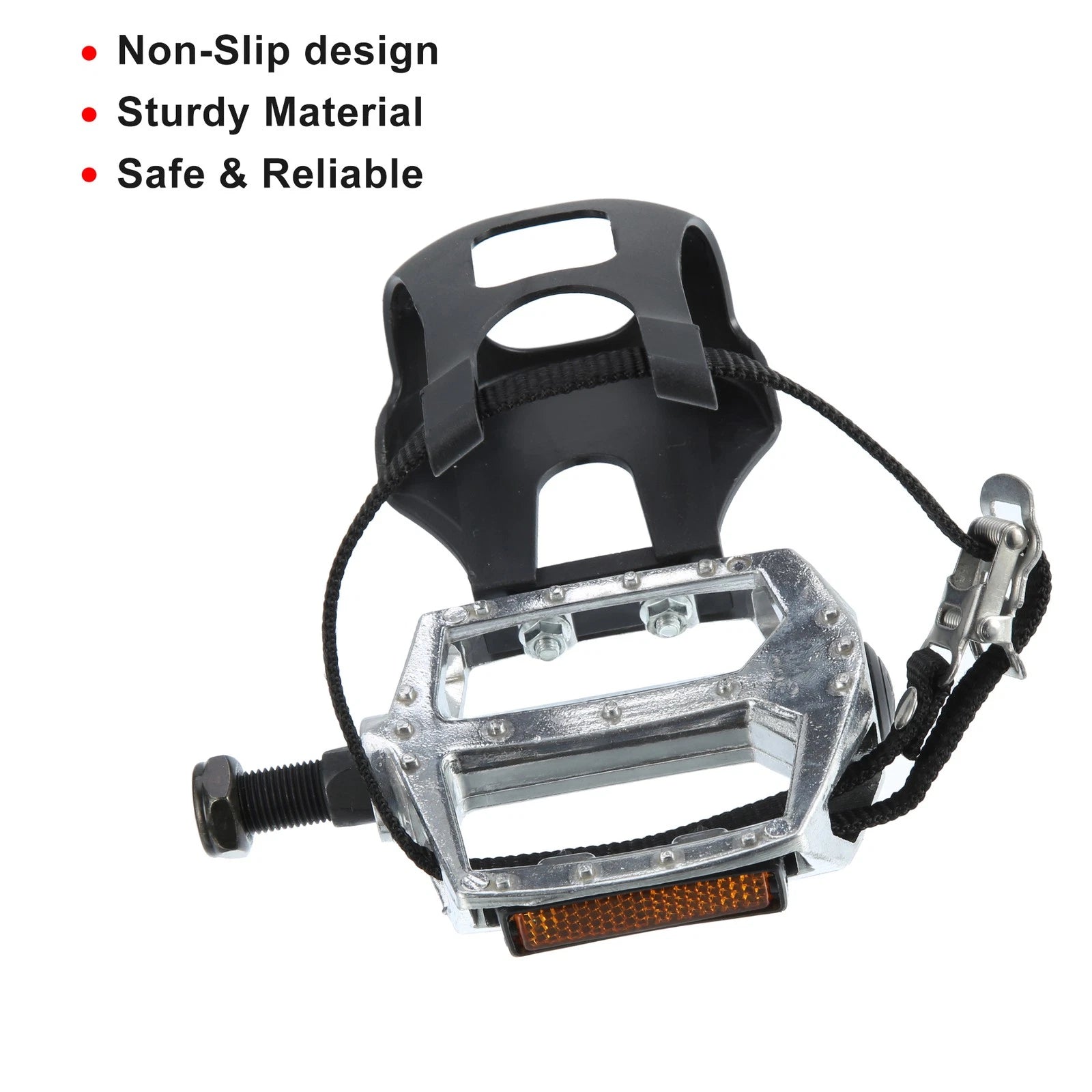 Bike Pedals Pair 1/2 Inch with Toe Clips for Universal (2000–2025)