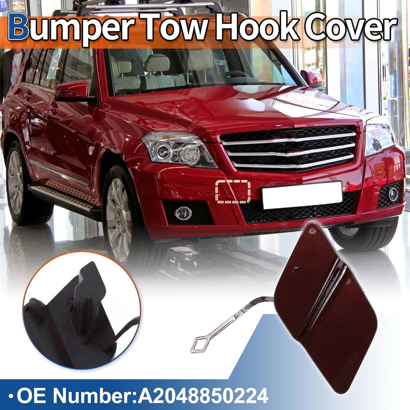 Front Tow Hook Cover Replacement for Mercedes-Benz GLK350 (2010–2015)