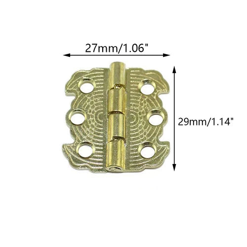 10pcs Gold Furniture Hinges for Jewelry Box (29mm x 27mm)
