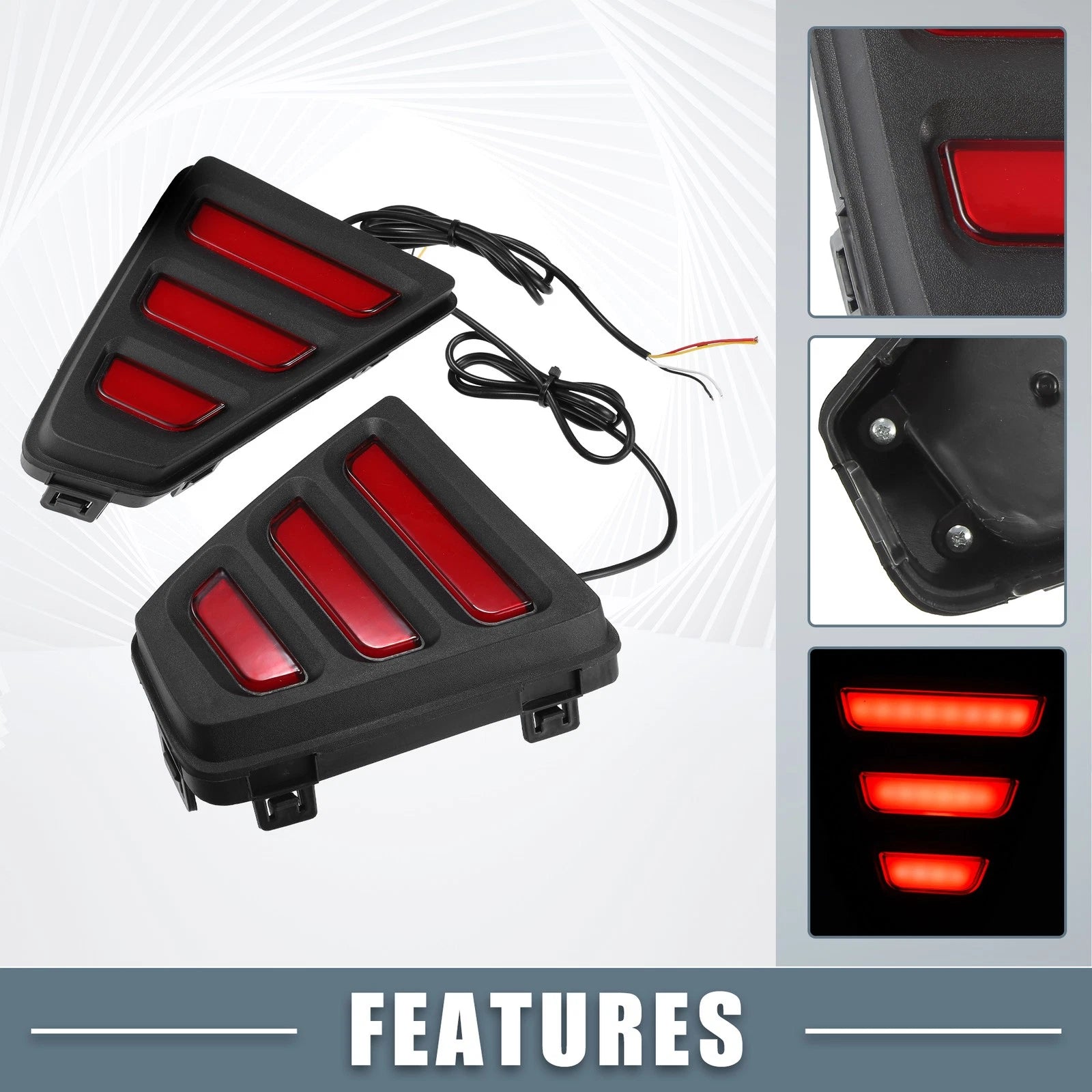 Rear Bumper Reflector LED Brake Tail Light for Honda Fit Jazz (2014–2017)