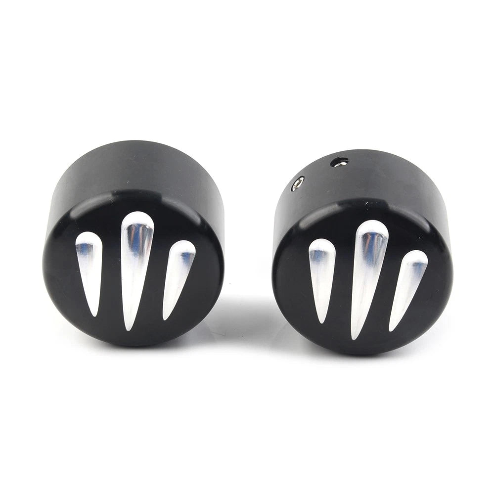 Black Front Cut Axle Nut Cap Covers for Harley Softail Touring (2018–2023)
