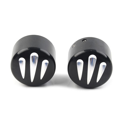 Black Front Cut Axle Nut Cap Covers for Harley Softail Touring (2018–2023)