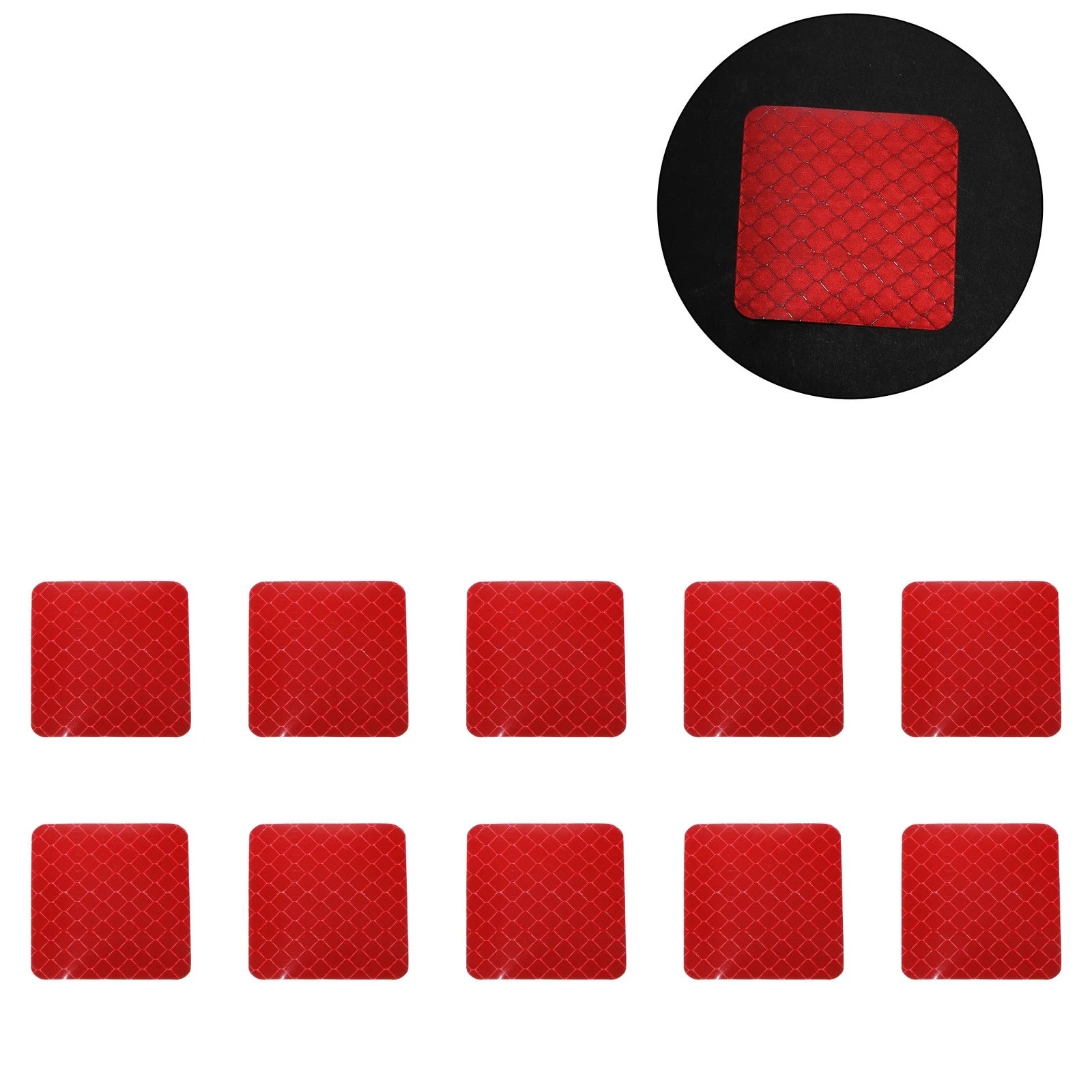 Reflective Bumper Decal for - Red Square Rhombus Grid