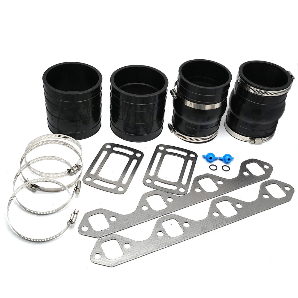 Exhaust Manifold Bellow Hose Kit W/Gasket for OMC 5.0 5.8L V8 (1986–1995)
