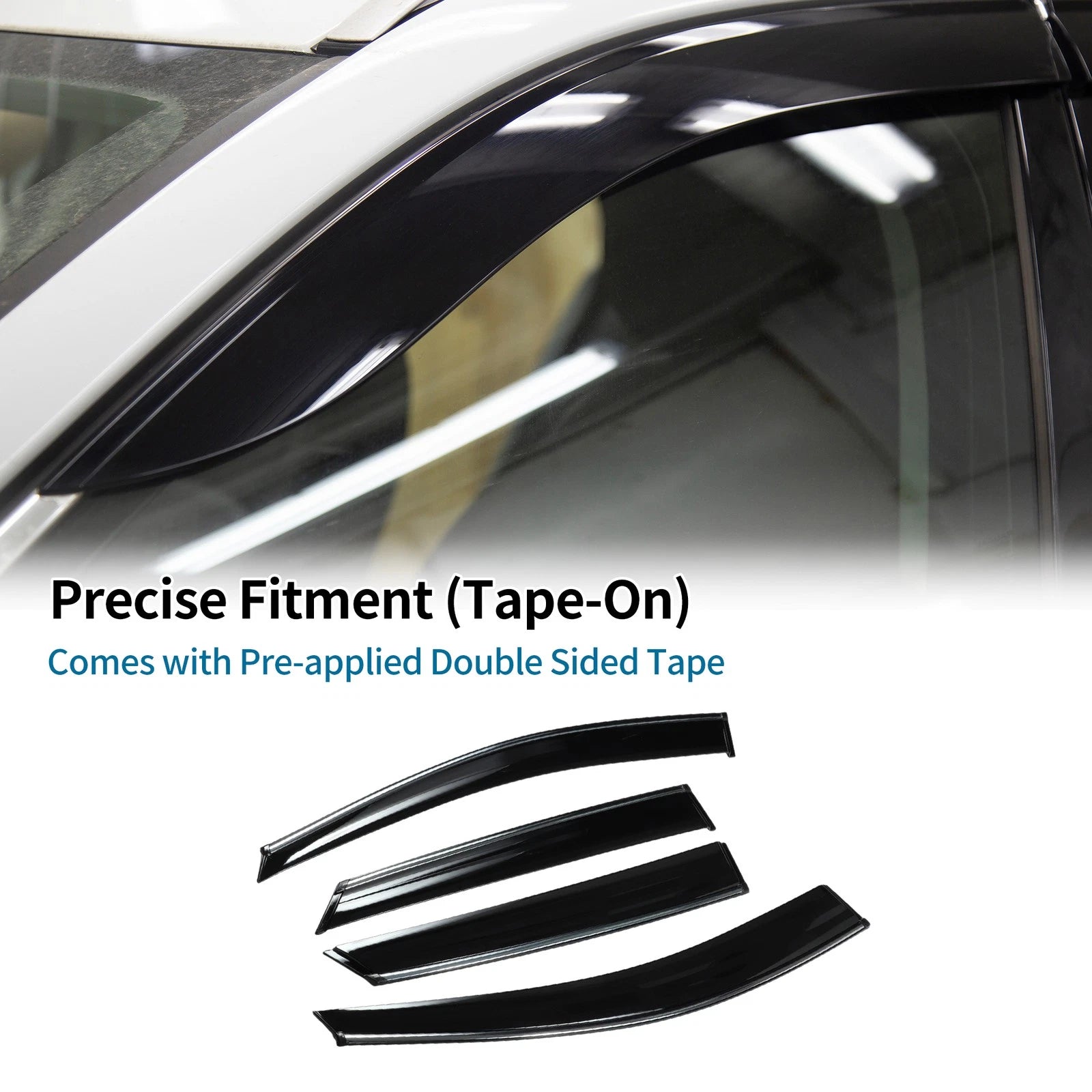 Window Deflectors Side Vent Visors for Hyundai Tucson (2010–2015) Black Set