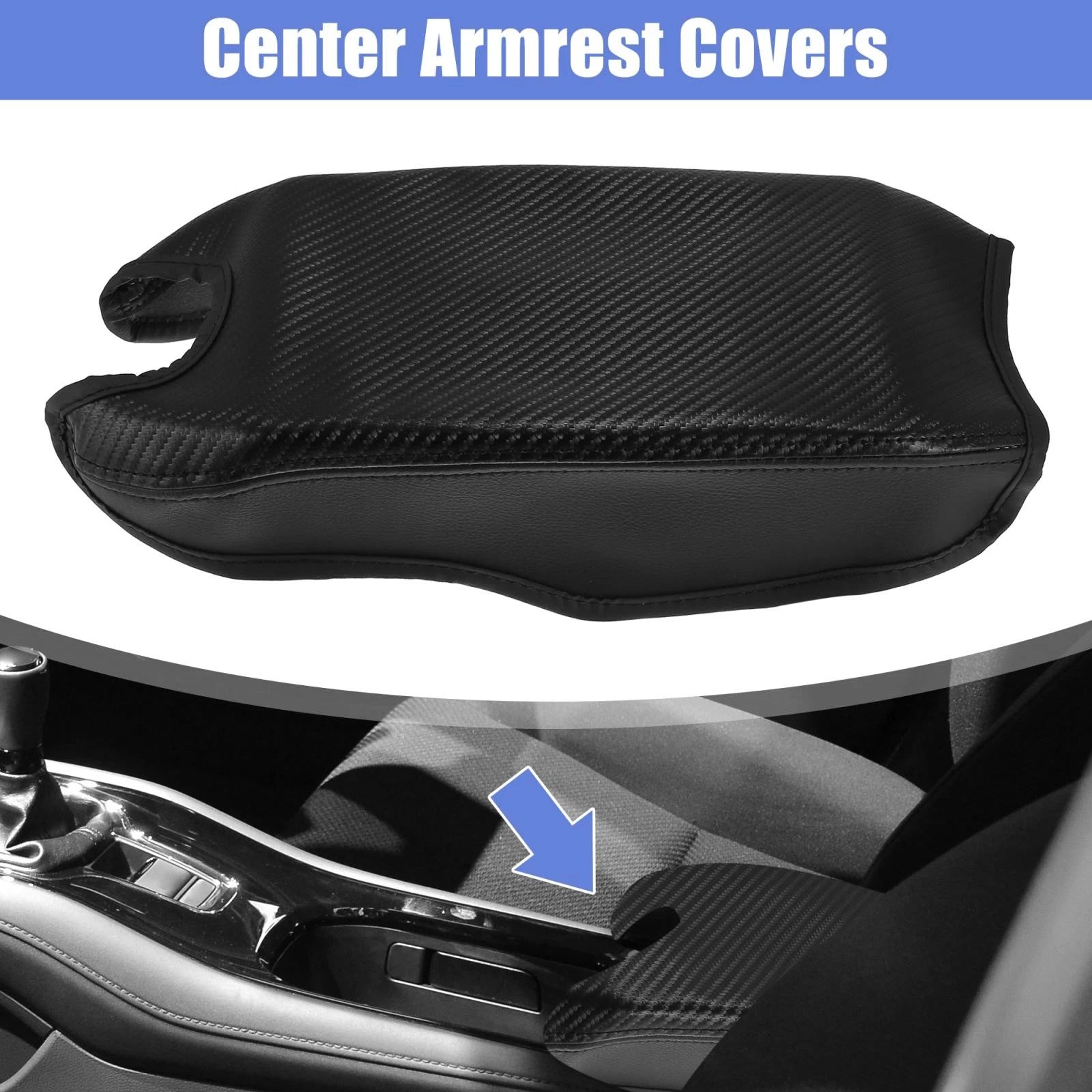 Armrest Protective Cover Pad for Honda HR-V 2016–2021 Carbon Fiber Pattern