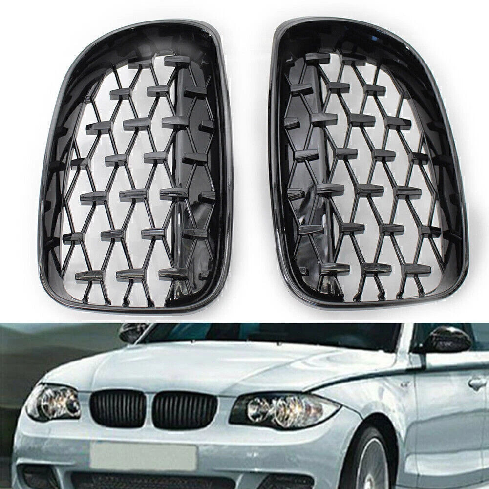 Gloss Black Front Grille for BMW 1 Series (E81 E82 E87 E88) (2008–2011)