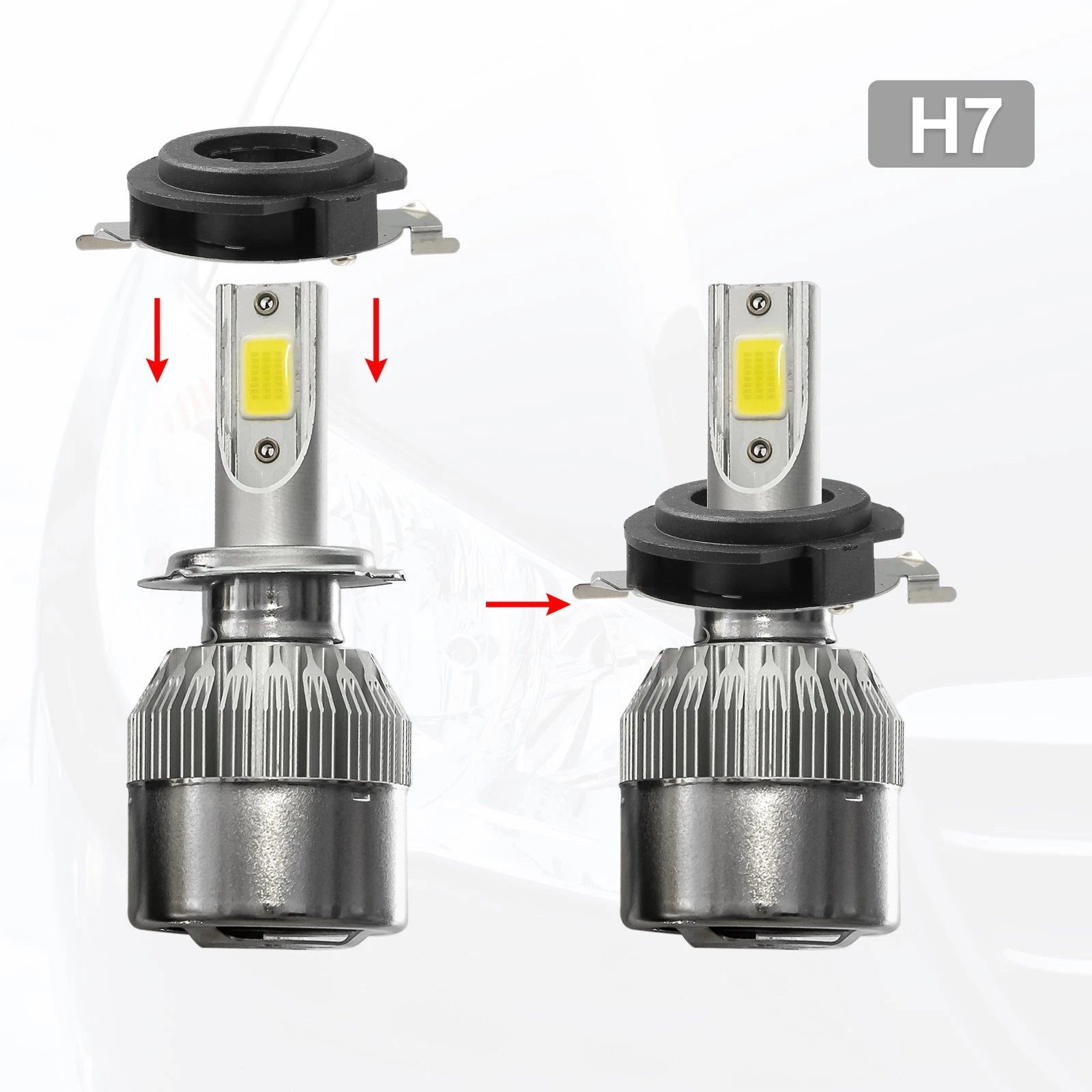 H7 LED Headlight Adapter Bases Set for Mercedes-Benz E Class (2005–2015)