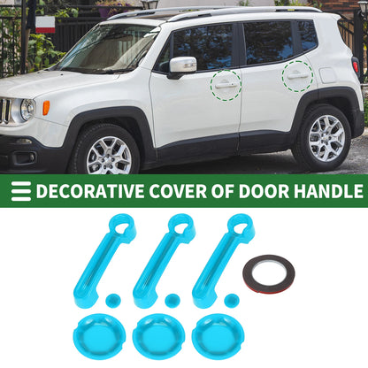 Set of 2 Exterior Door Handle Covers for Jeep Wrangler JK (2007–2018) - ABS Light Blue