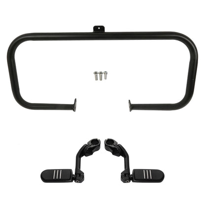 Engine Guard Highway Bar with Long Angled Footpegs for Harley Touring (1997–2008)