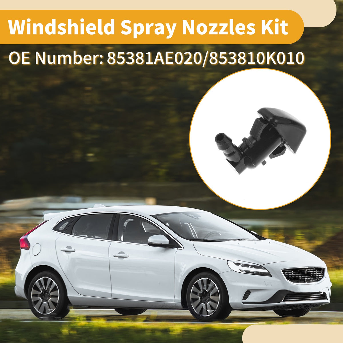 Windshield Washer Nozzle Kit with Gaskets for Toyota Tacoma (2005–2010)