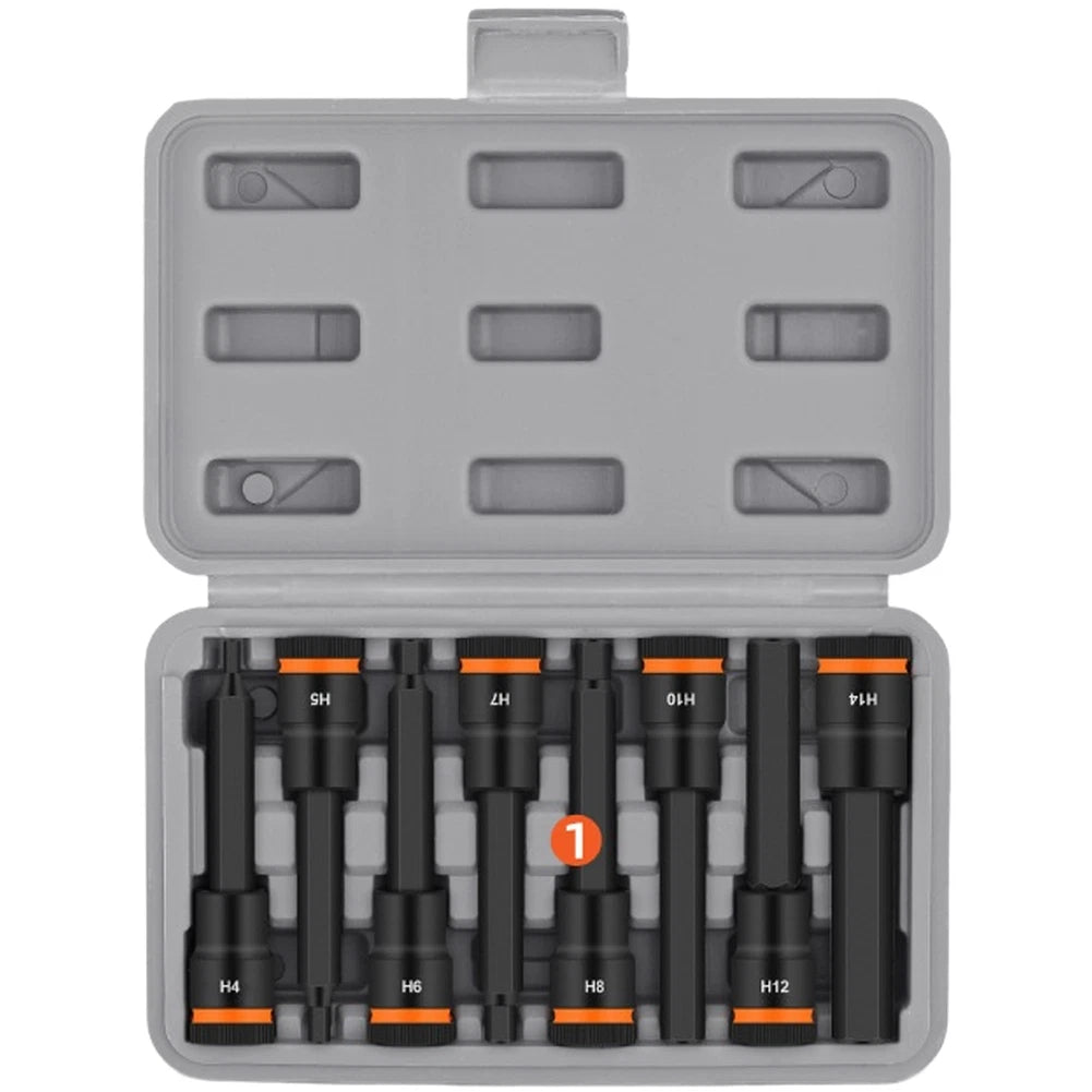 1/2 Inch Hex Bit Socket Set for For IMPACT Applications Long Short Sleeve
