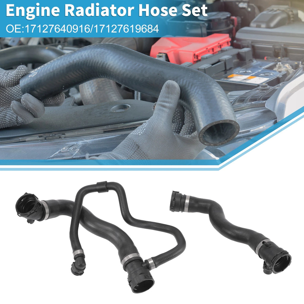 Engine Radiator Hose Set Replacement for BMW 528i 2.0L (2012–2016) Rubber