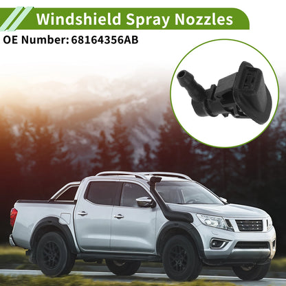 Set of 2 Front Windshield Washer Nozzles for Jeep Wrangler (2013–2015) No.68164356AB