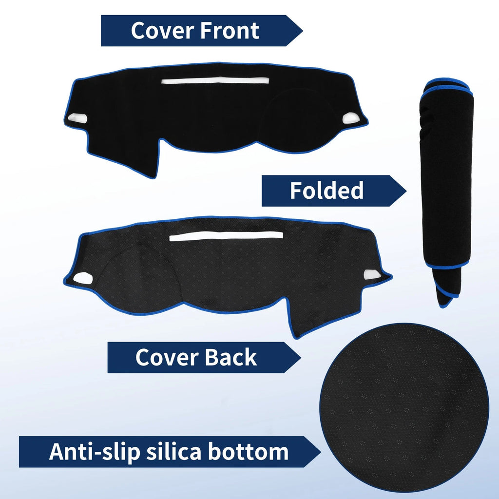 Dash Cover for Mitsubishi L200 (2015–2019) Polyester Black Blue Edge Set