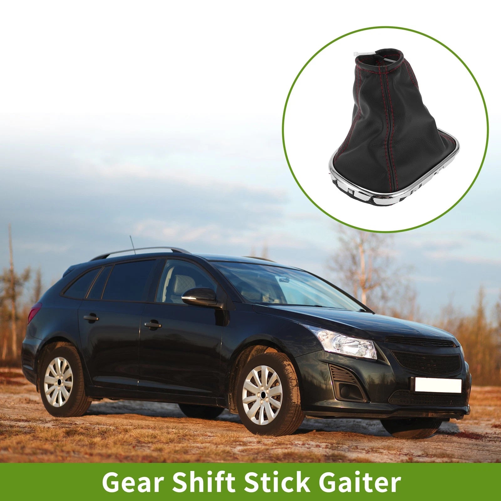 Manual Gear Shift Boot Cover with Red Stitching for Chevrolet Cruze (2008–2012)